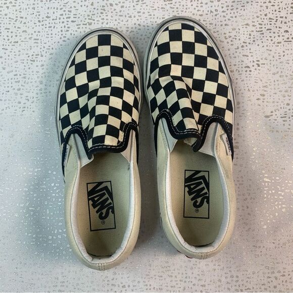 VANS Slip on Black and White Checkered Shoes - Picture 1 of 11